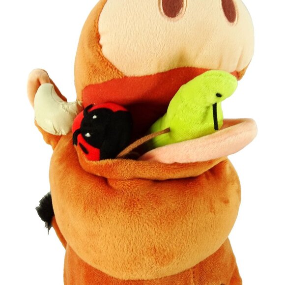 Disney Parks Pumbaa Plush Stuffed Animal with Bugs 14” Lion King Toy - Picture 8 of 12